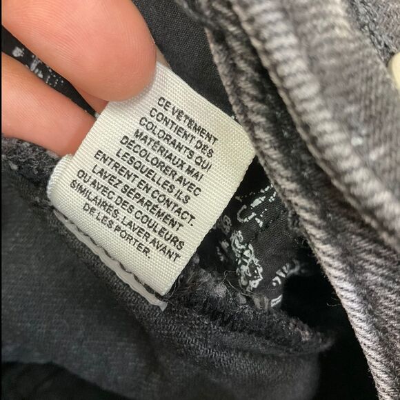 Free People Button-Fly Raw Hem 7" Jean Bermuda Shorts in Ash Black 24 - Picture 8 of 14